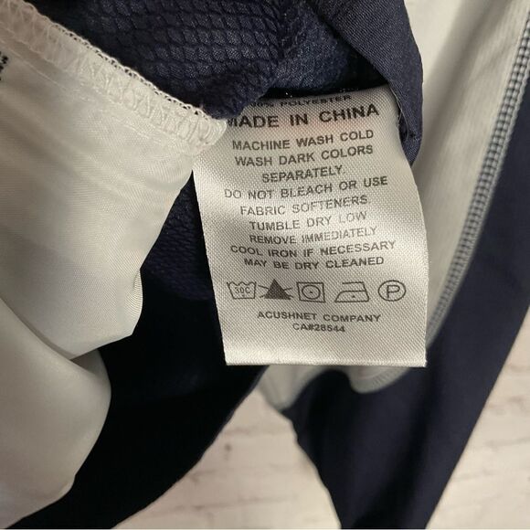 Footjoy 1/2 Zip Golf Pullover Long Sleeve Windshirt Navy Silver Size L - Picture 9 of 13